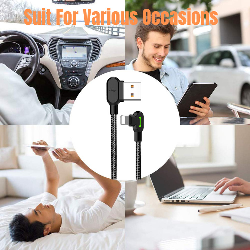 3 Pack Mcdodo 90 Degree Elbow USB Cable Charger Cord For iPhone 11 12 13 14 Pro gallery