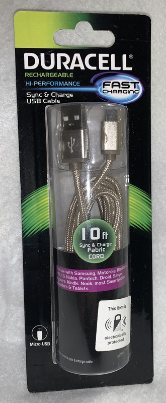 Duracell Micro USB (Android), Gold 10’ Sync & Charge Cable