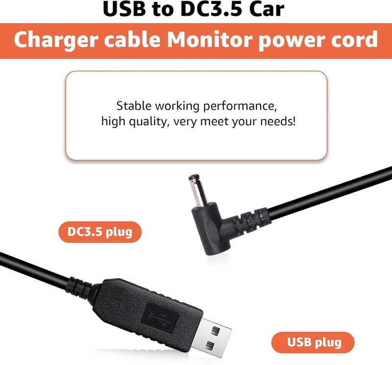 Furrion-Compatible 6.56ft USB to DC Car Charger Cable for Monitors & Cameras gallery