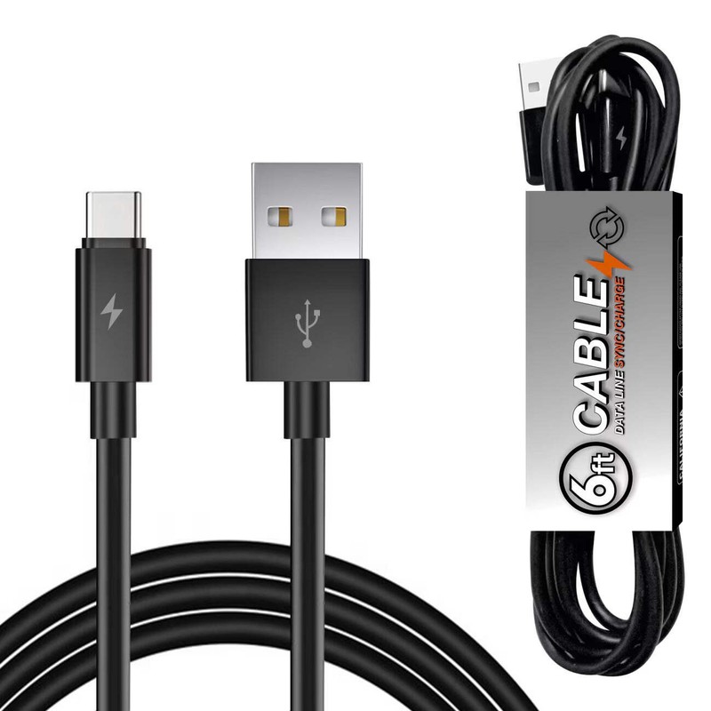 Reiko 6 Ft PVC Material Type C USB 2.0 Data Cable in Black in Simple Packaging