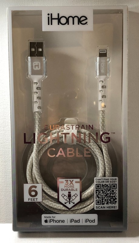 iHome 6' Fabric USB Lightning Cable for iPhone MFi-Certified gallery