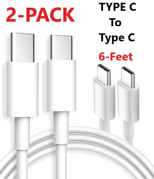 2X Type C to Type C 6FT Fast Charging Cable Cord Charger for Samsung MacBook