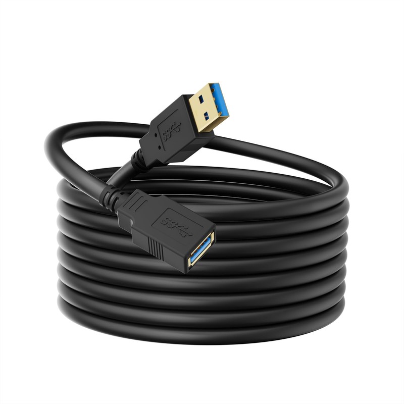 1 PC USB 3.0 Extension Cable 20FT 5Gbps Data Transfer Male to Female Black