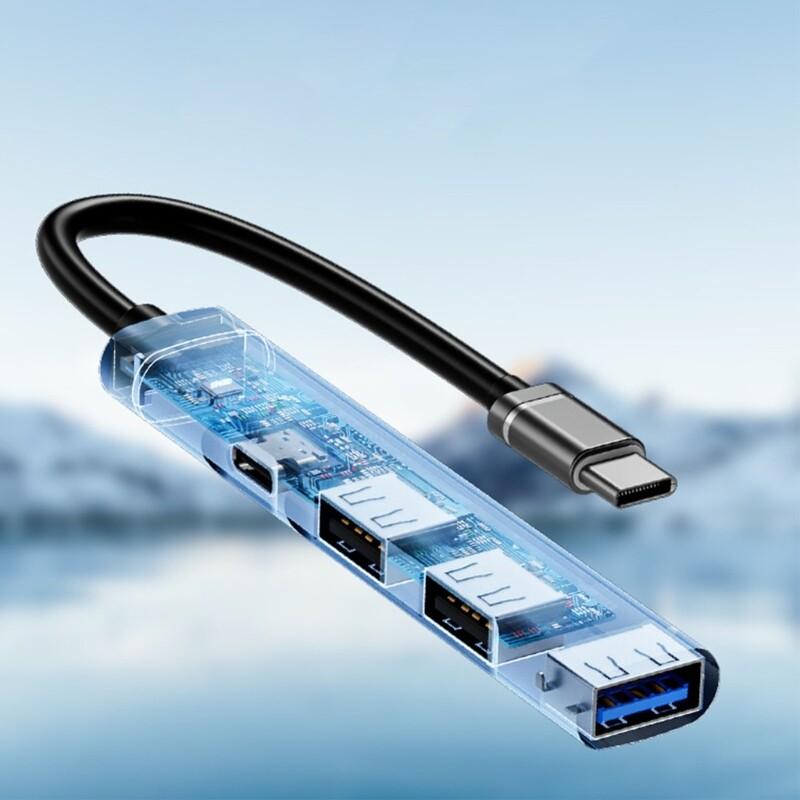 4 Ports USB C Hub for Laptop USB3.0 USB2.0 Hub Multiport Adapter Type C PD OTG gallery