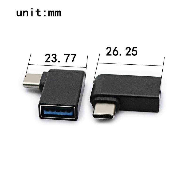 rgzhihuifz Right Angle USB C to 3.0 Adapter, 90 26.25*23.77*7.15MM, Black gallery