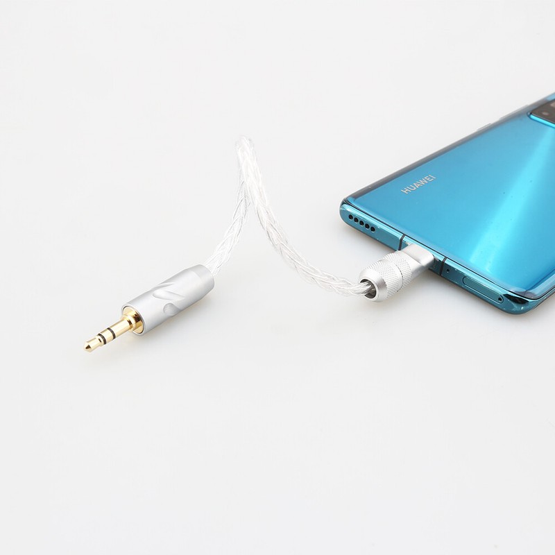 Pure Silver Type-C USB C to 3.5mm Jack AUX Cable Car Music Audio Adapter gallery