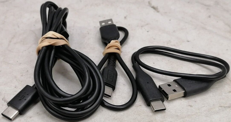 Lot of 4 USB-A to USB-C Cables Various Lengths