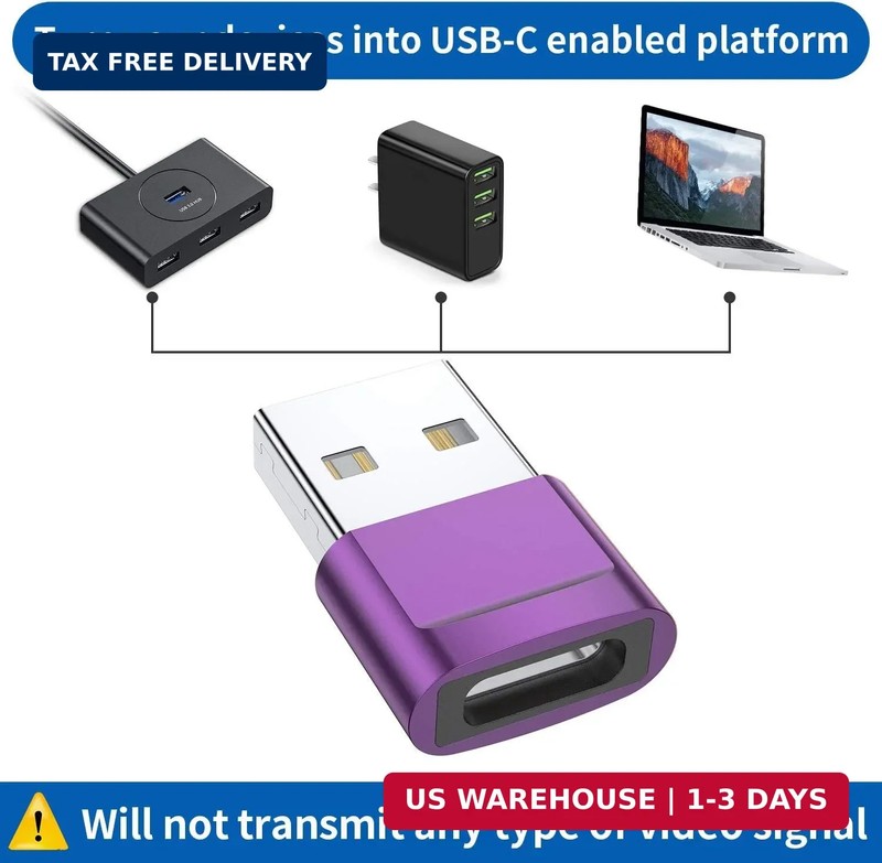USB C Female to USB Male Adapter (4-Pack),Type C to USB A Charger Cable Adapter gallery