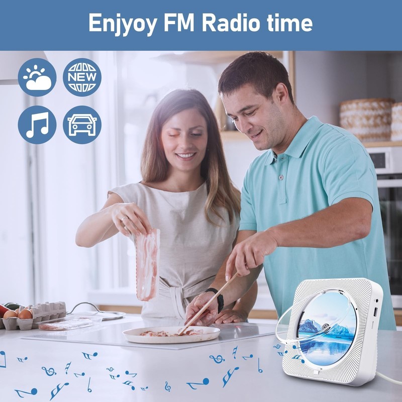 CD Player Portable Bluetooth 5.1 Desktop CD Player with HiFi Sound Speakers,R... gallery