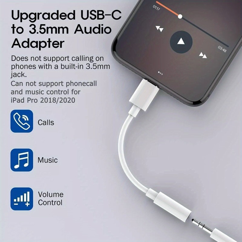 USB C to 3.5mm Audio Headphone Jack Adapter (3Pack),For iPhone 16/17,Samsung S25 gallery