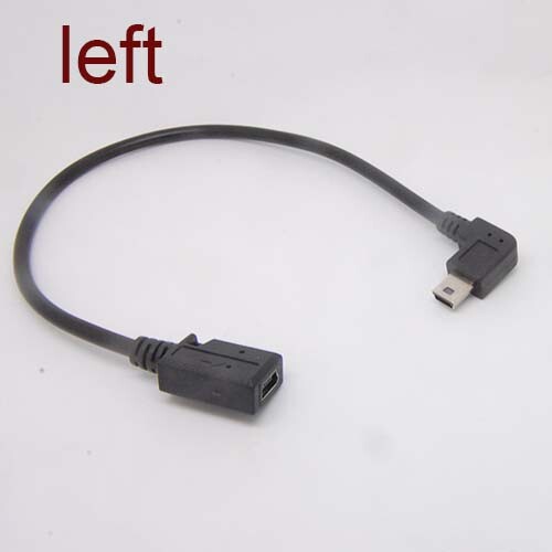 90 Degree left angle mini USB Female to Mini B 5 Pin Male cable Adapter 20pcs