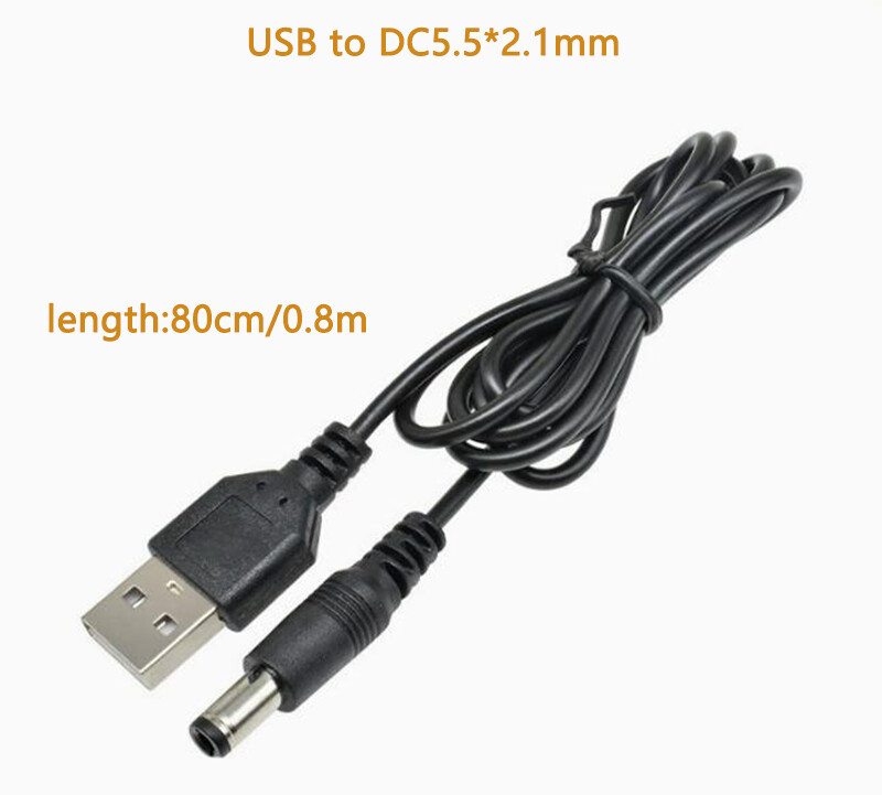 DC5.5*2.1mm USB Power Conversion Cable USB To DC Power Conversion Cable 0.8M