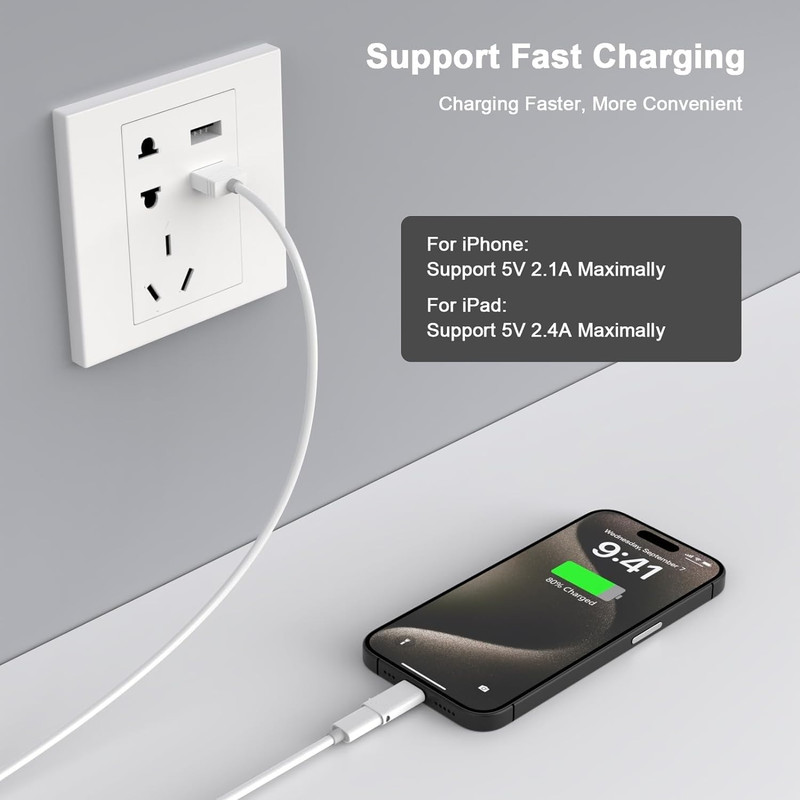 2Pack Lightning Male to USB C Female Charging Adapter,[Mfi Certified] Type C Cha gallery