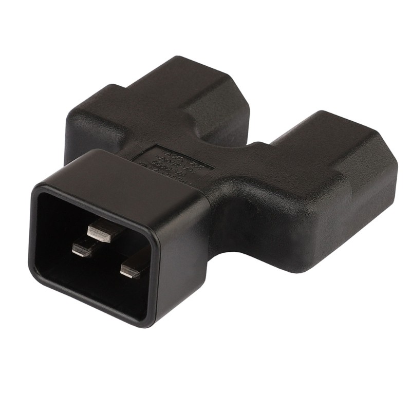 C20 to C21, IEC320 C20 Male to Dual 2xC21 Female Power Splitter Adapter gallery