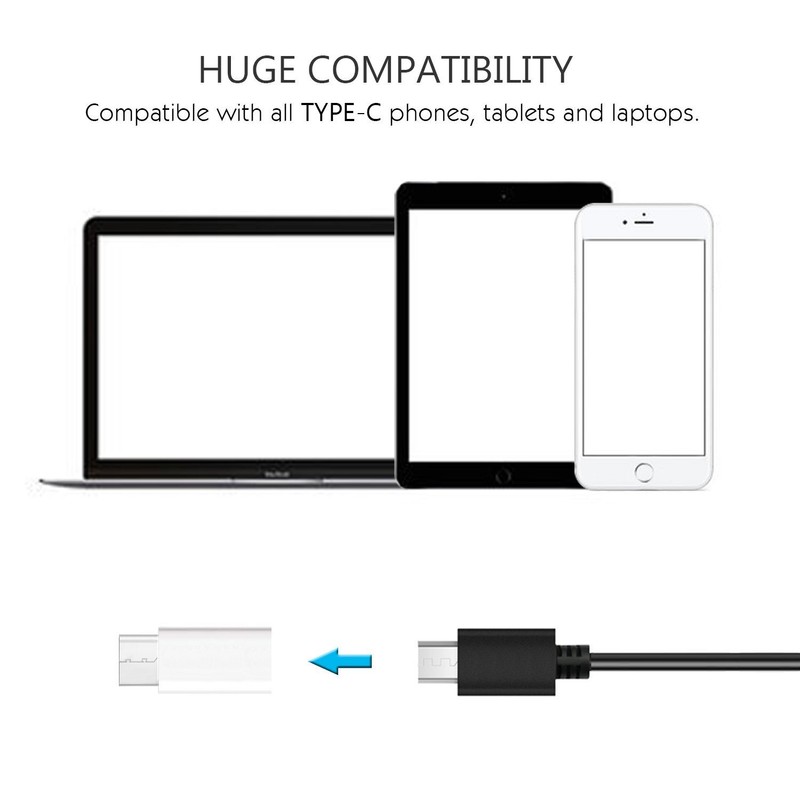 3 Pack USB 3.1 Type C Male to Micro USB Female Adapter Samsung Galaxy S8 - White gallery