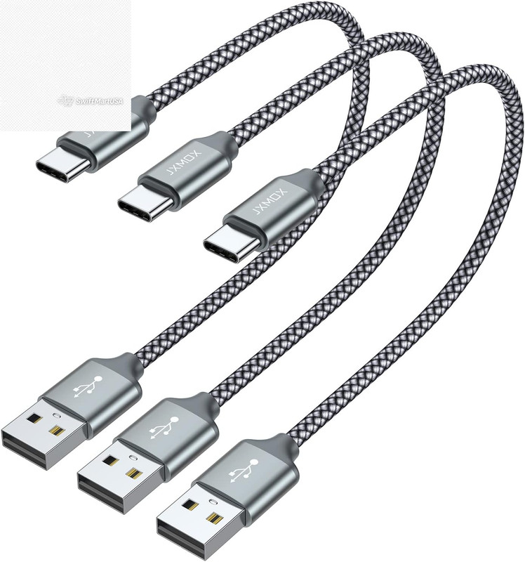3 Pack Short 1ft USB A to USB C Cable Fast Charging Cord iPhone 16 15 Samsung (7