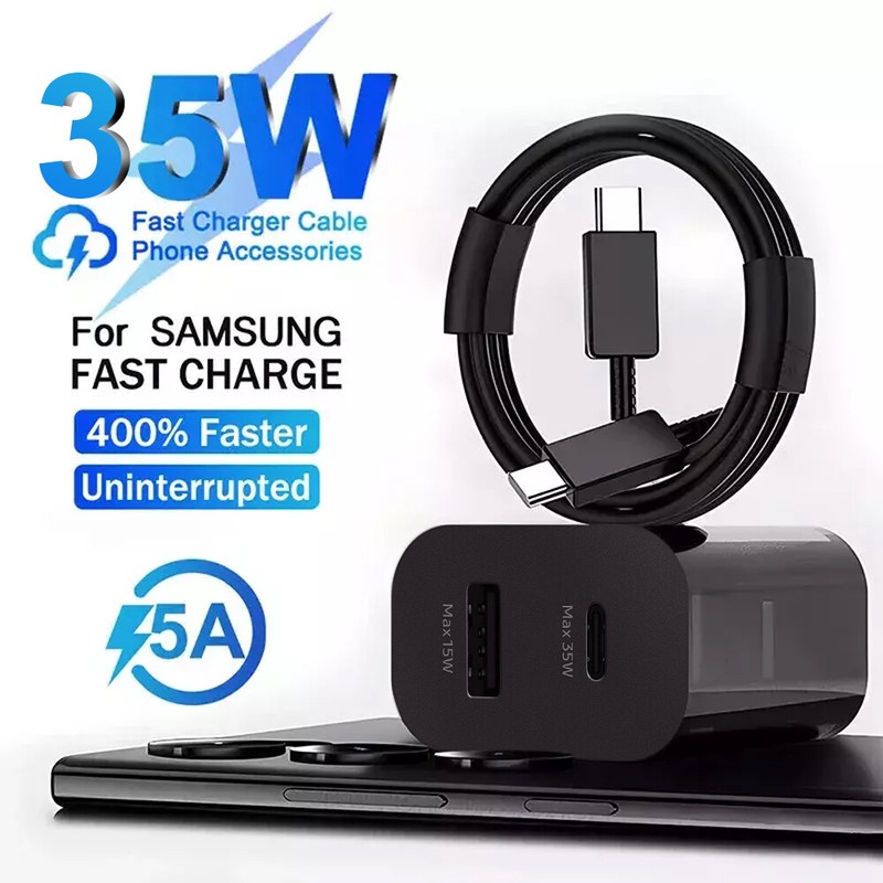 Cables Super 35W PD Power Adapter Duo Wall Charger For Samsung S21 /S23 /S22 S20 gallery