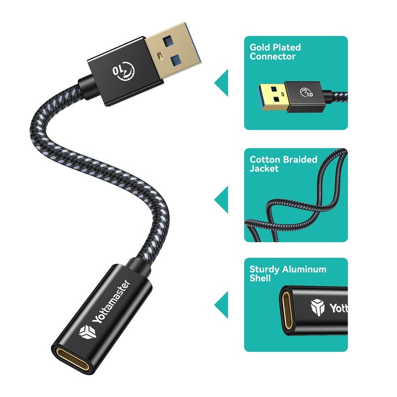 USB C Female to USB Male Adapter, USB C to USB A OTG Cable Adapter 10Gbps, 3.... gallery