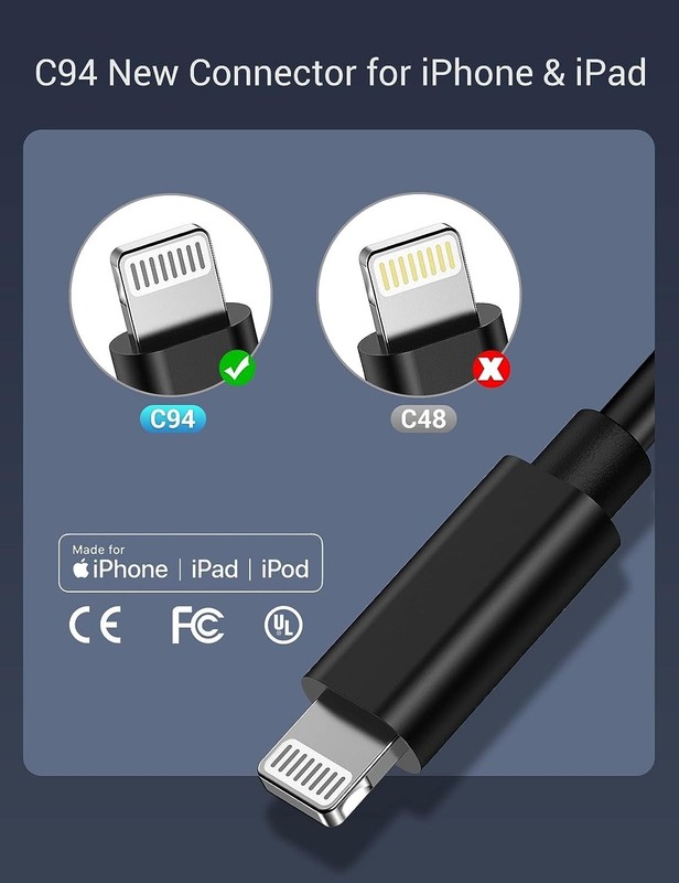 Quntis USB C to Lightning Cable, 3 Pack 6FT MFi Certified iPhone 14 Fast Char... gallery
