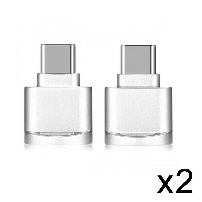 CY 2pcs USB2.0 Type C to Micro SD SDXC TF Card Reader Adapter for Macbook&Phone