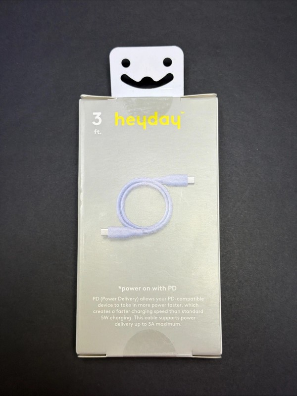 NEW Heyday 3 Ft Purple Lightening to USB C Fast Charging Cable US SELLER gallery