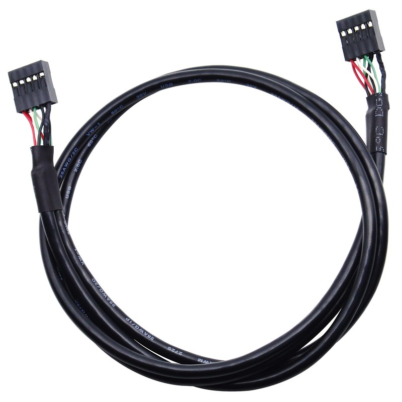 2 PCS 60cm USB 2.0 9Pin Female To Female Mainboard Internal Extension