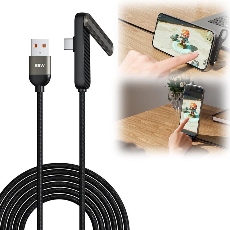 +2in1 Invisible Hol+r Charger Cable 240W FastCharging Built-in NEW Stand w/ W3T0 gallery