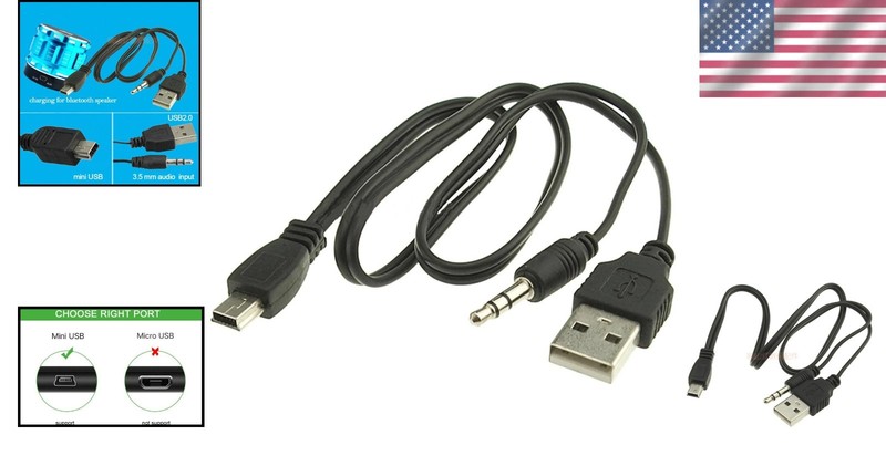 Compact USB and 3.5mm Jack Cable - Ideal for MP3 Players & Bluetooth Speakers gallery