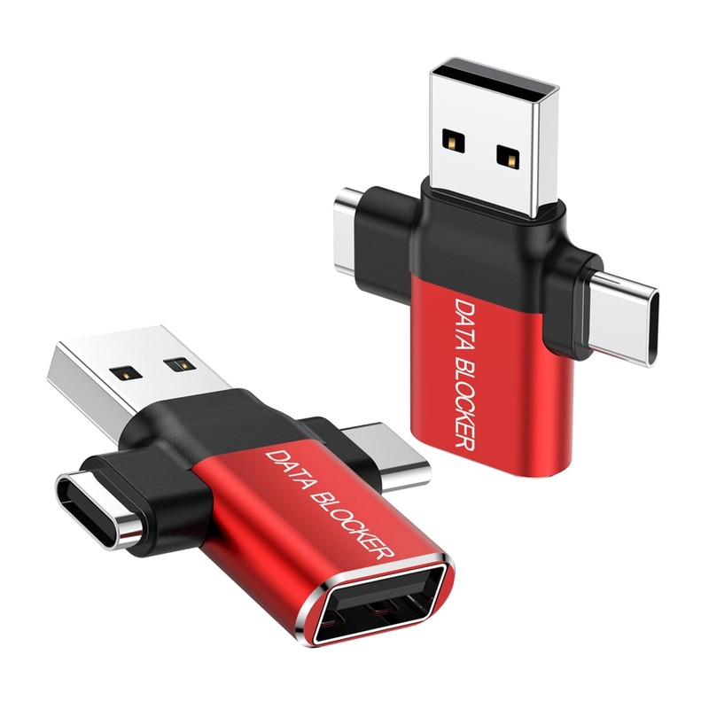 USB Data Blocker 4 in 1 Universal Charge Only Adapter Anti Hacking 2 Pack