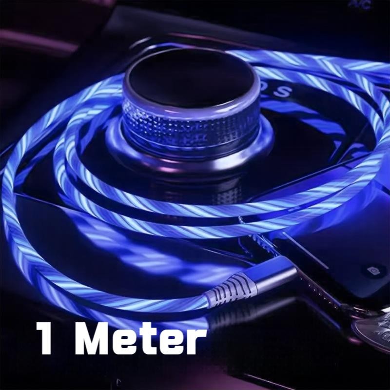 1M LED Light-Up Charging Cable Flowing LED Charger Cord for iPhone 11/12/13 etc. gallery