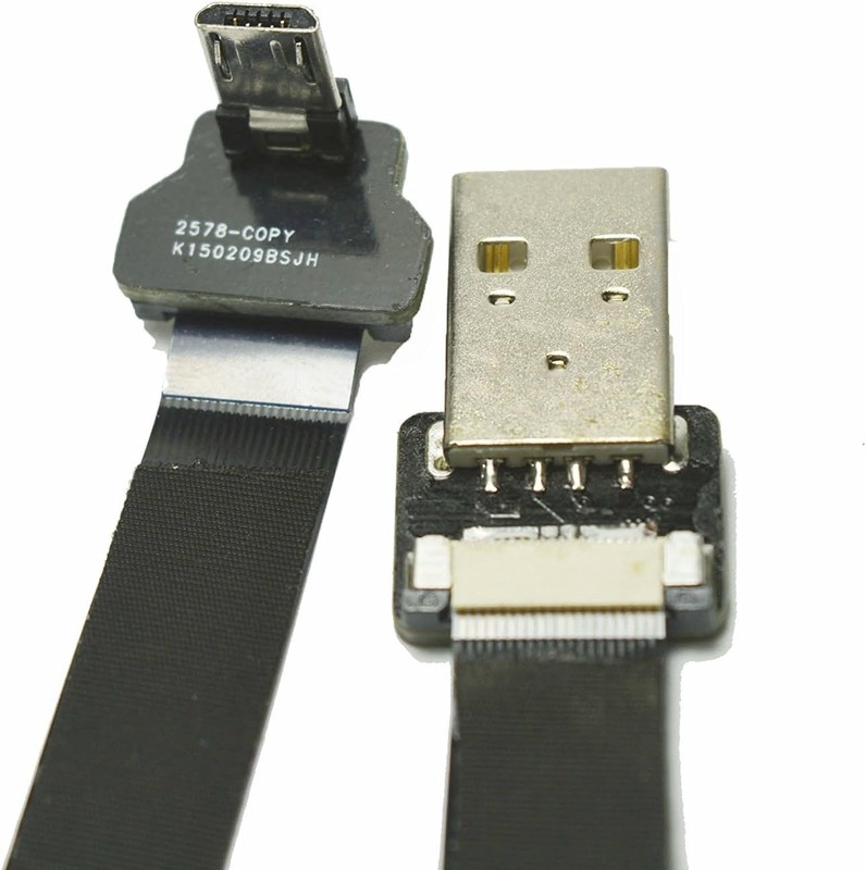 Short Micro USB Ribbon FPC Cable Micro USB 90 Degree Angle Lot 5 pcs