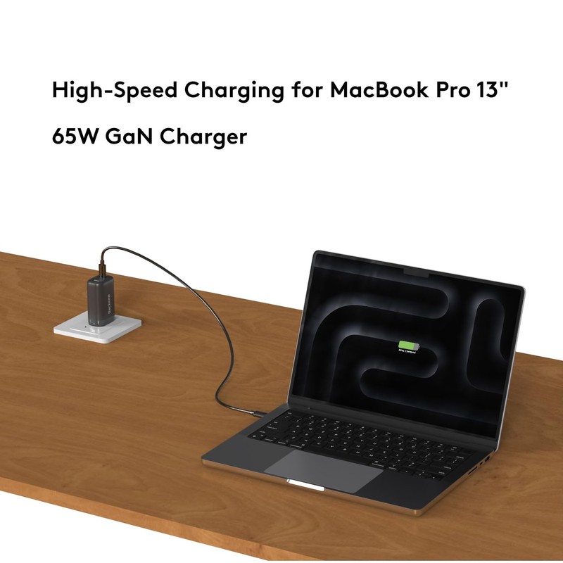 65W USB C Charger Block, 3 Ports GaN USB C Wall Charger, Foldable Fast Chargi... gallery