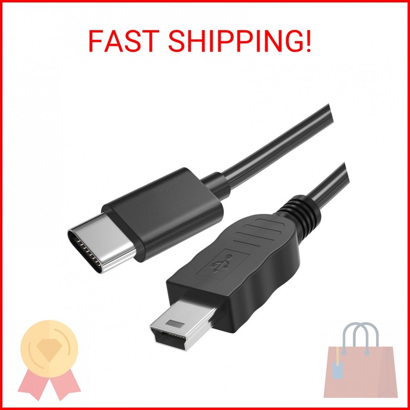 USB-C to Mini USB Cable,Type-C to Mini-B Charging Cord Compatible with Canon Cam