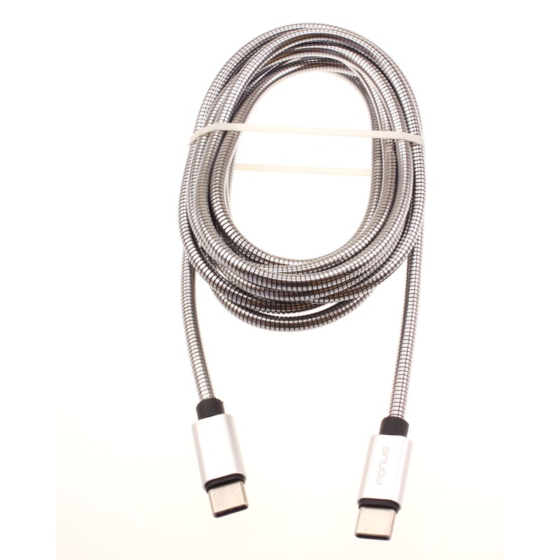 For Galaxy S20/S21/S23/S24/FE – 6ft Metal PD Cable Type-C to USB-C Charger Cord