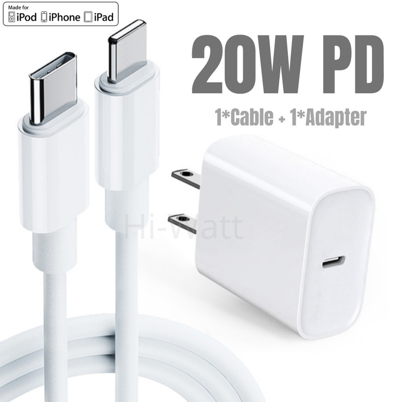 For iPhone 12 Mini 20W Fast Wall Charger USB Type C Power Adapter PD Cable 6FT