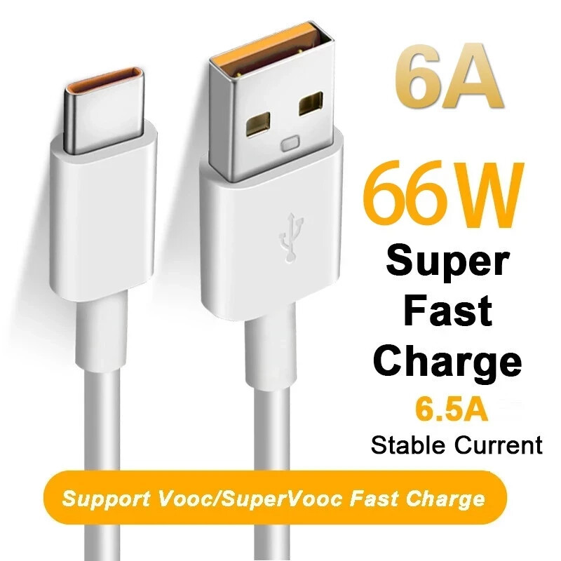 66W 6A Super Fast Charger Cable Fast USB Type C Charging Data Cord Quick Charger