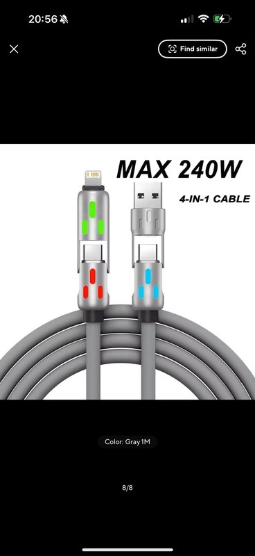 4-in-1 USB C Cable 240W 4FT for Apple Cable Fast Charging 480Mbps Data Sync gallery