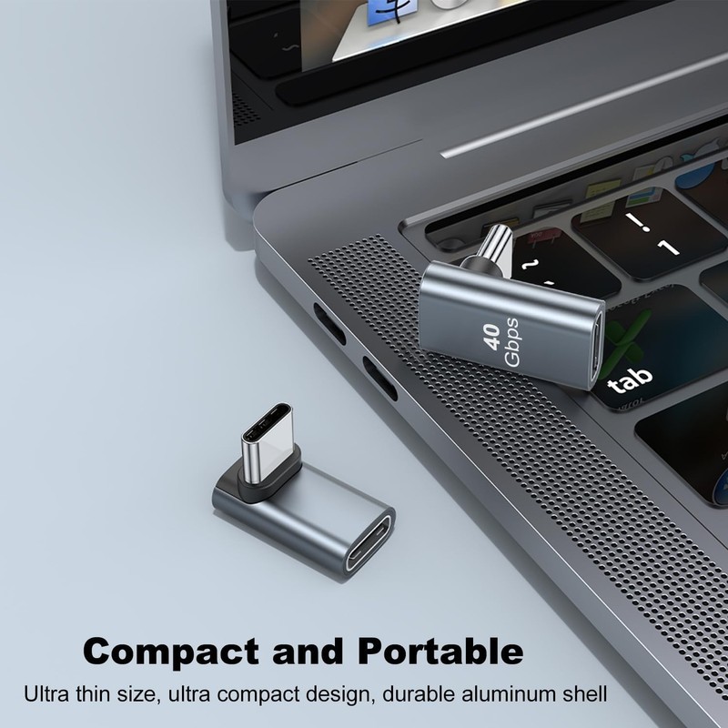2-Pack 100W USB-C Adapter with 90-Degree Design for Enhanced Connectivity gallery