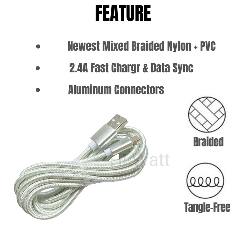 3 Pack 10Ft USB Charger Cable Braided For Apple iPhone 12 XR Charging Data Cord gallery