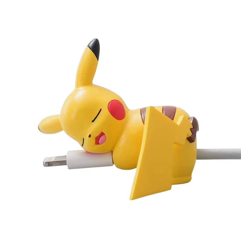 Pikachu USB Cable Protector — Cartoon Cord Cover Wire Saver for Charging Cords