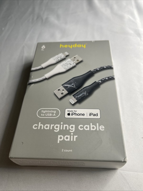 6′ USB-A 2pk Braided Cable – heyday Marble/Terrazzo