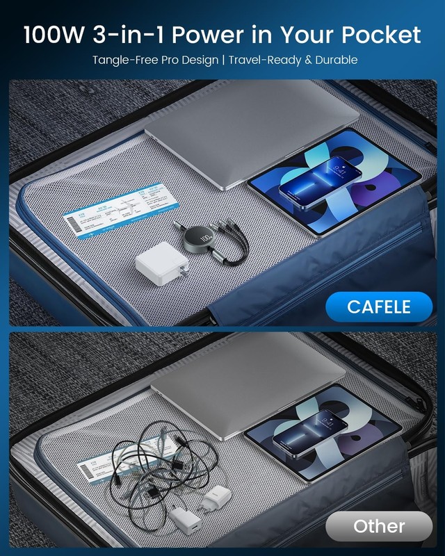 2025 Upgraded 100W Multi Charging Cable, Retractable USB 3 in 1 Charging Cabl... gallery