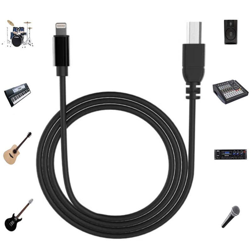 USB 2.0 OTG Type-B MIDI Instrument Cord Keyboard Converter Cable For iPhone