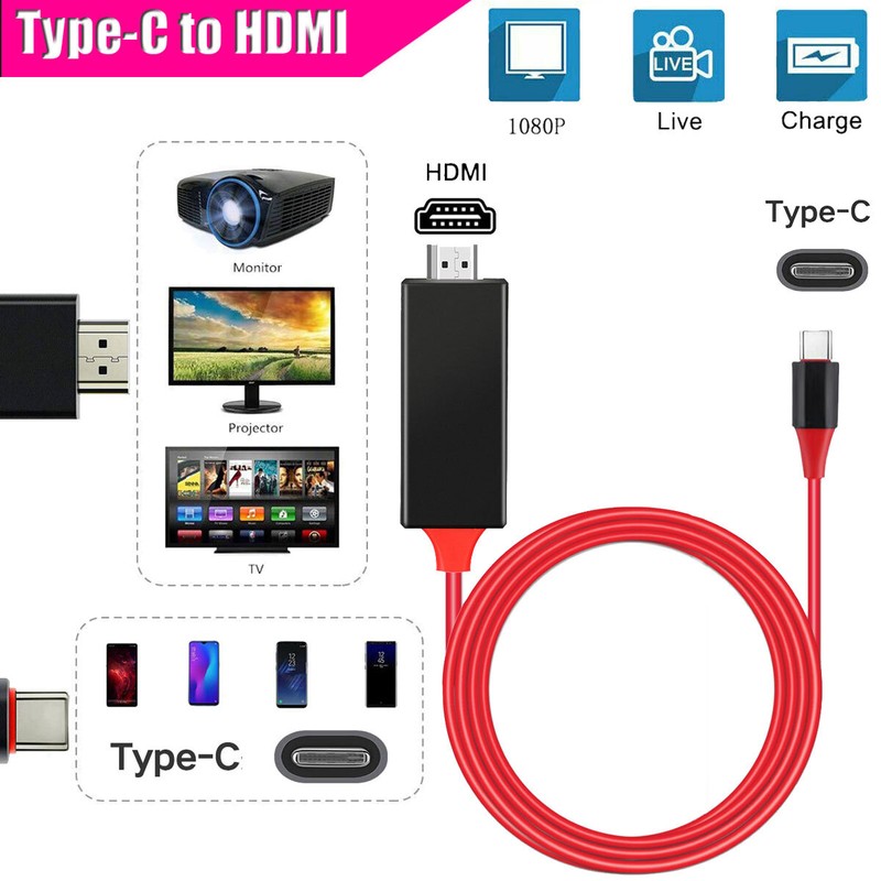 USB Type-C Phone to HDMI TV HDTV Cable Adapter For LG G7 G8 V30 V40 V60 ThinQ 5G