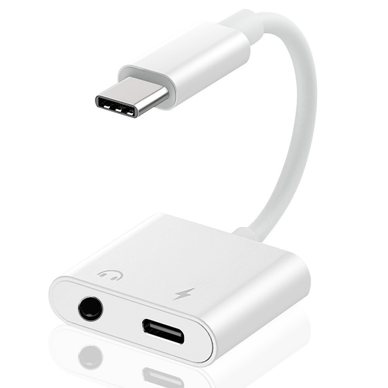 Durable Portable 2in1 Type-C to 3.5mm Adapter AUX DAC Cable fit Google Pixel 3