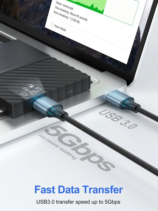 USB A To USB A Cable Male To Male 3.0 Short 6 Inch Double Sided Cord Set 2 PCS gallery