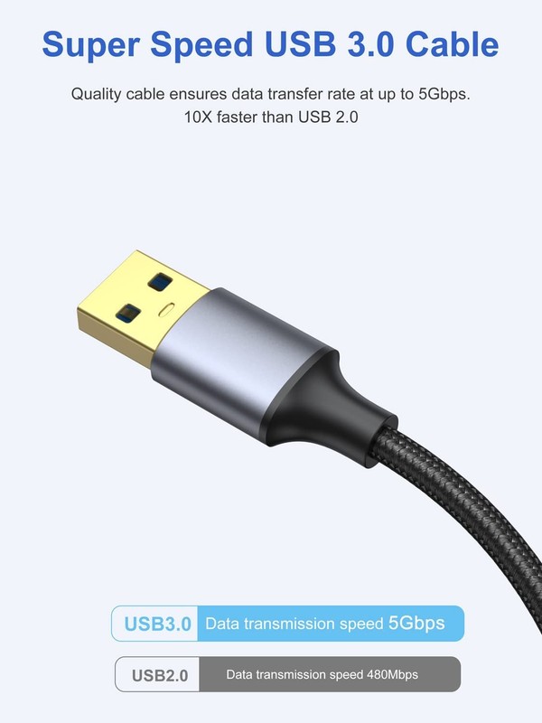 USB A To USB A Cable Male To Male 3.0 Short 6 Inch Double Sided Cord Set 2 PCS gallery