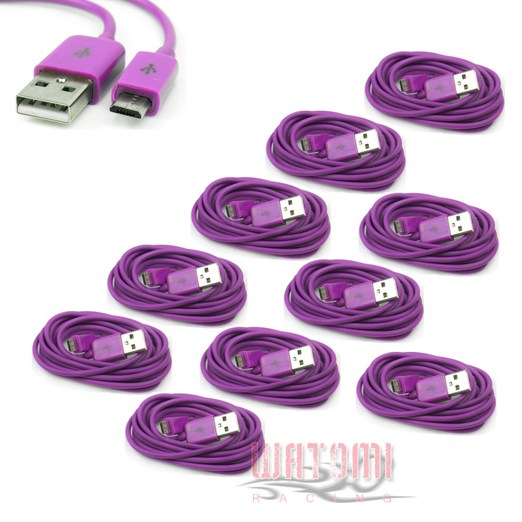 10X 10FT MICRO USB DATA CHARGER CABLE PURPLE NOKIA LUMIA 920 LG OPTIMUS G L9 G2