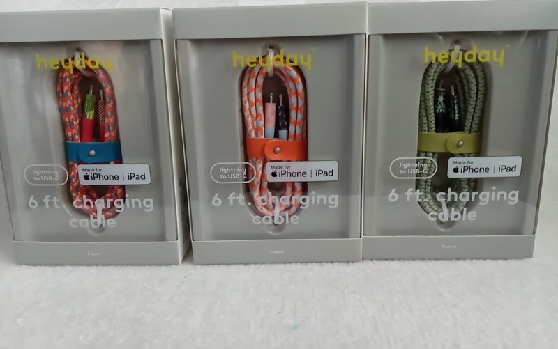 Heyday Charging Cable USB-C To Lightning Braided 6ft Cable for iPhone & iPad New