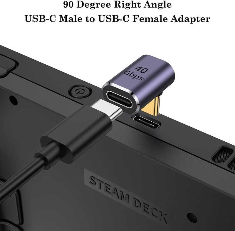 High-Speed 90° USB Type C Extender for Switch, Steam Deck, & More - 2 Pack gallery